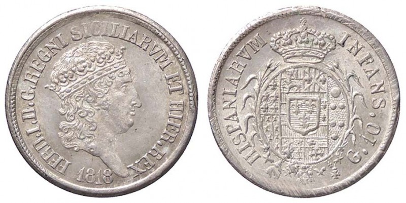 ZECCHE ITALIANE - NAPOLI - Ferdinando I di Borbone (1816-1825) - Carlino 1818 P....