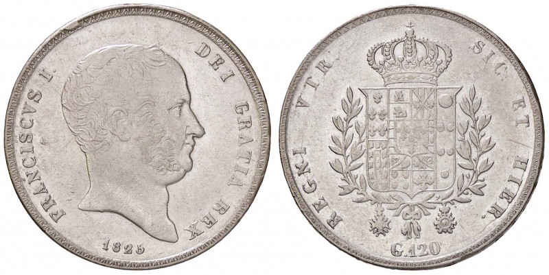 ZECCHE ITALIANE - NAPOLI - Francesco I di Borbone (1825-1830) - Piastra 1825 P.R...