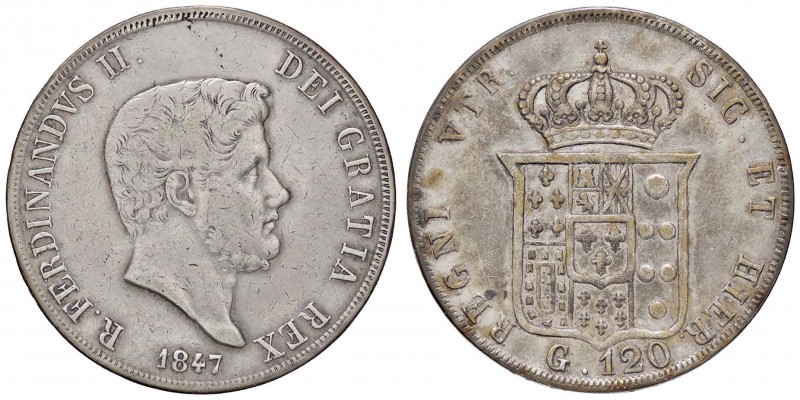 ZECCHE ITALIANE - NAPOLI - Ferdinando II di Borbone (1830-1859) - Piastra 1847 P...