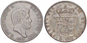 ZECCHE ITALIANE - NAPOLI - Ferdinando II di Borbone (1830-1859) - Piastra 1847 P.R. manca; Mont. 779 RR AG Lettera R davanti a FERDINANDVS
qBB/BB