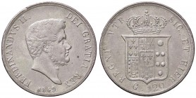 ZECCHE ITALIANE - NAPOLI - Ferdinando II di Borbone (1830-1859) - Piastra 1849 P.R. 76; Mont. 784/785 RRR AG
BB+