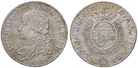 SAVOIA - Vittorio Emanuele I (1802-1821) - Mezzo scudo 1814 Pag. 16; Mont. 3 RR AG
BB+
