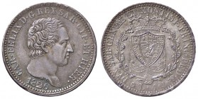 SAVOIA - Carlo Felice (1821-1831) - Lira 1826 G Pag. 99; Mont. 94 AG Ottima conservazione, con patina di monetiere
qFDC/FDC