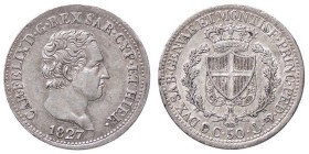 SAVOIA - Carlo Felice (1821-1831) - 50 Centesimi 1827 G Pag. 114; Mont. 114 AG Delicata patina su fondi lucenti
SPL+