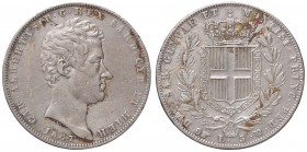 SAVOIA - Carlo Alberto (1831-1849) - 5 Lire 1847 T Pag. 262; Mont. 136 RR AG Ossidazione
BB