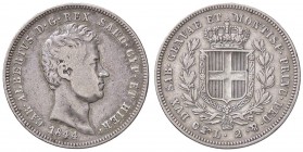 SAVOIA - Carlo Alberto (1831-1849) - 2 Lire 1844 T Mont. 155a RRR AG 4 ribattuto su 3
qBB/BB