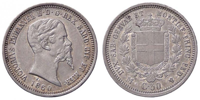 SAVOIA - Vittorio Emanuele II (1849-1861) - 50 Centesimi 1860 M Pag. 427; Mont. ...
