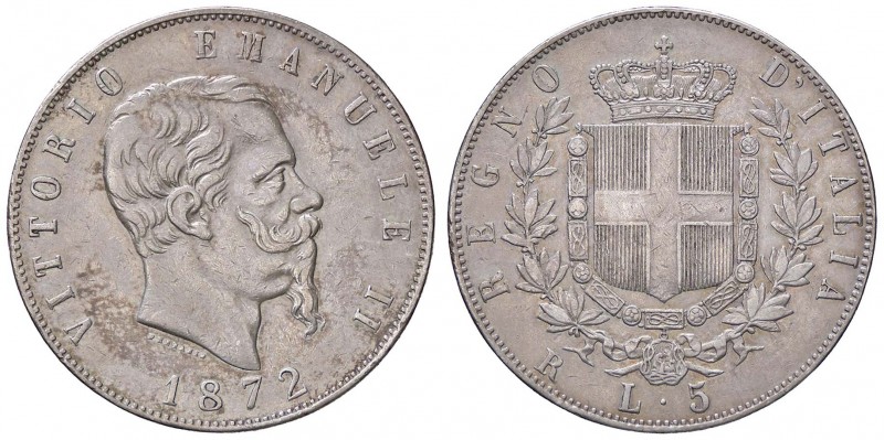 SAVOIA - Vittorio Emanuele II Re d'Italia (1861-1878) - 5 Lire 1872 R Pag. 495; ...