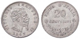 SAVOIA - Vittorio Emanuele II Re d'Italia (1861-1878) - 20 Centesimi 1867 T Valore Pag. 537; Mont. 227 R AG
SPL+