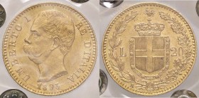 SAVOIA - Umberto I (1878-1900) - 20 Lire 1893 Pag. manca; Mont. 30 R AU 1 ribattuto Sigillata Gino Marchesi senza conservazione
qFDC