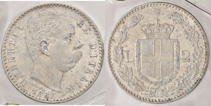 SAVOIA - Umberto I (1878-1900) - 2 Lire 1887 Pag. 597; Mont. 42 AG Ex Inasta 32,...