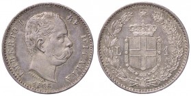 SAVOIA - Umberto I (1878-1900) - Lira 1886 Pag. 603; Mont. 48 AG Gradevole patina
qFDC