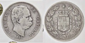 SAVOIA - Umberto I (1878-1900) - Lira 1892 Pag. 605; Mont. 51 RR AG Sigillata Emilio Tevere
MB-BB