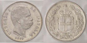 SAVOIA - Umberto I (1878-1900) - Lira 1899 Pag. 606; Mont. 52 AG Ex asta Nomisma 43, lotto 1922 - Sigillata con il cartellino dell'asta con la nota "C...