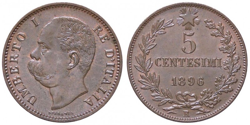 SAVOIA - Umberto I (1878-1900) - 5 Centesimi 1896 Pag. 618; Mont. 66 R CU
FDC