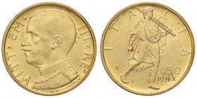 SAVOIA - Vittorio Emanuele III (1900-1943) - 50 Lire 1931 X Littore Pag. 658; Mont. 38 R (AU g. 4,4)
qFDC