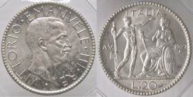 SAVOIA - Vittorio Emanuele III (1900-1943) - 20 Lire 1927 A V Littore Pag. 671; Mont. 64 RRR AG Sigillata Lago Maggiore
FDC