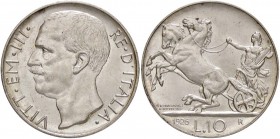 SAVOIA - Vittorio Emanuele III (1900-1943) - 10 Lire 1926 Biga Pag. 691; Mont. 87 R AG Bordo stretto
FDC