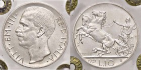 SAVOIA - Vittorio Emanuele III (1900-1943) - 10 Lire 1927 ** Biga Pag. 692a; Mont. 90 AG Sigillata Massimo Ronchi
FDC