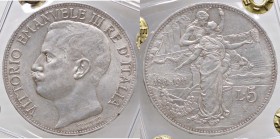 SAVOIA - Vittorio Emanuele III (1900-1943) - 5 Lire 1911 Cinquantenario Pag. 707; Mont. 110 R AG Sigillata Gianfranco Erpini
SPL
