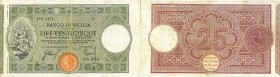 CARTAMONETA - SICILIA - Banco di Sicilia - Biglietti al portatore (1866-1867) - 25 Lire 21/02/1918 Gav. 260 RR Riccio/Barresi Forellini
BB