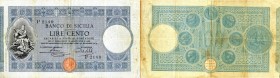 CARTAMONETA - SICILIA - Banco di Sicilia - Biglietti al portatore (1866-1867) - 100 Lire 24/12/1913 Gav. 283 Cosenz/Bortolotti
qBB