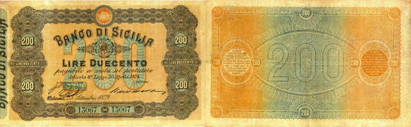 CARTAMONETA - SICILIA - Banco di Sicilia - Biglietti al portatore (1866-1867) - ...