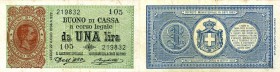 CARTAMONETA - BUONI DI CASSA - Umberto I (1878-1900) - Lira 15/02/1897 - Serie 93-107 Alfa 6; Lireuro 2D RRR Dell'Ara/Righetti
SPL