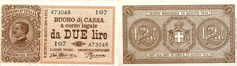 CARTAMONETA - BUONI DI CASSA - Vittorio Emanuele III (1900-1943) - 2 Lire 14/03/...