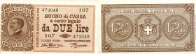 CARTAMONETA - BUONI DI CASSA - Vittorio Emanuele III (1900-1943) - 2 Lire 14/03/1920 - Serie 101-125 Alfa 33; Lireuro 7D R Giu. Dell'Ara/Porena
qFDS