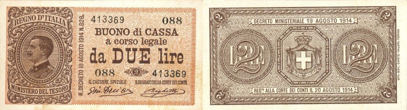 CARTAMONETA - BUONI DI CASSA - Vittorio Emanuele III (1900-1943) - 2 Lire 28/12/...
