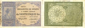 CARTAMONETA - BIGLIETTI DI STATO - Umberto I (1878-1900) - 25 Lire 21/07/1895 Alfa 95; Lireuro 20A RRRRR Dell'Ara/Righetti; con matrice laterale Strap...