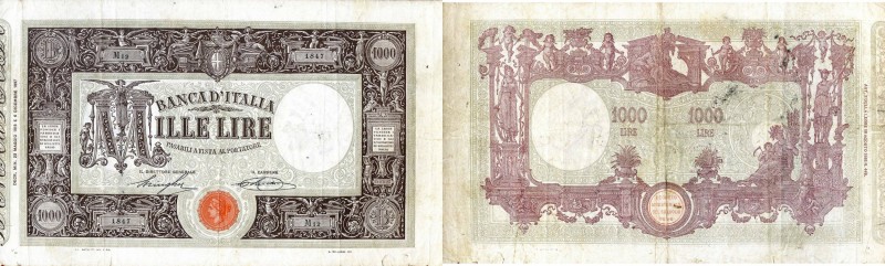 CARTAMONETA - BANCA d'ITALIA - Vittorio Emanuele III (1900-1943) - 1.000 Lire - ...
