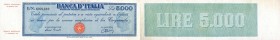 CARTAMONETA - BANCA d'ITALIA - Repubblica Italiana (monetazione in lire) (1946-2001) - 5.000 Lire - Provvisorio (medusa) 28/01/1948 Alfa 763; Lireuro ...