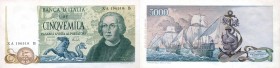 CARTAMONETA - BANCA d'ITALIA - Repubblica Italiana (monetazione in lire) (1946-2001) - 5.000 Lire - Colombo 2° tipo 11/04/1973 Alfa 802Asp; Lireuro 67...