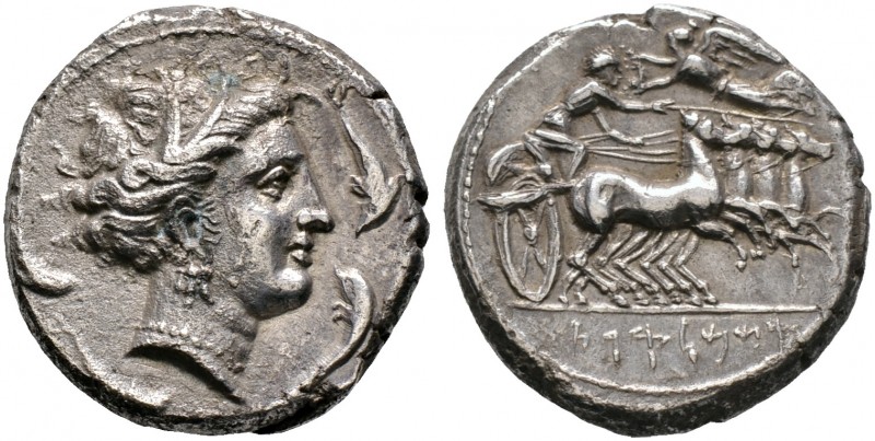 Griechische Münzen. Sizilien. Kephaloidon-Münzstätte der Punier 
Tetradrachme 4...
