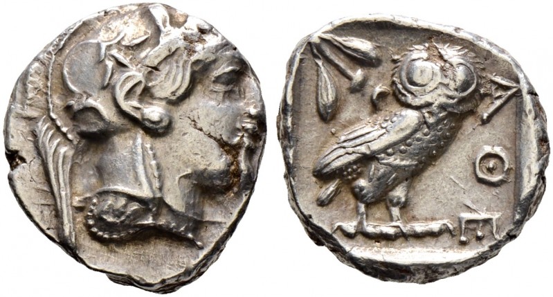 Griechische Münzen. Attika. Athen 
Tetradrachme 449-415 v. Chr. Athenakopf im a...