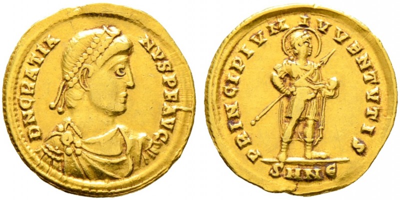 Römische Münzen. Kaiserzeit. Gratianus 367-383 
Solidus 367 -Nikomedia-. D N GR...
