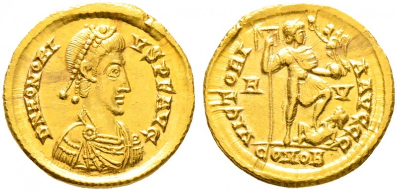 Römische Münzen. Kaiserzeit. Honorius 393-423 
Solidus 402/406 -Ravenna-. D N H...
