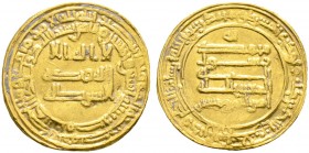 Orientalen. Abbasiden. al-Mu'tazz AH 252-255/AD 865-869 
Golddinar AH 252 (866/867) -Misr-. 4,23 g
mit altem Bestimmungstütchen, sehr schön