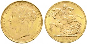 Ausländische Münzen und Medaillen. Australien. Victoria 1837-1901. Poun 
(= Sovereign) 1885 -Melbourne-. Spink 3857C, Fr. 16, Schl. 317. 8,02 g
über...