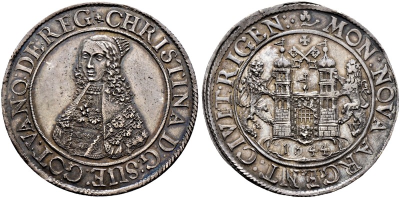 Ausländische Münzen und Medaillen. Baltikum-Riga, Stadt. Christina von Schweden ...