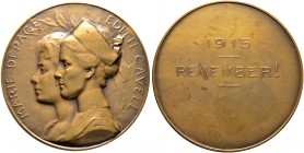 Ausländische Münzen und Medaillen. Belgien-Königreich. Albert 1909-1934 
Bronzemedaille 1919 von Bonnetain, zur Erinnerung an die humanitäre Kranken­...