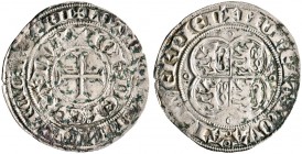 Ausländische Münzen und Medaillen. Belgien-Brabant. Johann III. 1312-1355 
Gros o.J. (um 1344) -Antwerpen-. Kreuz im doppelten Schriftreif / Doppelwa...
