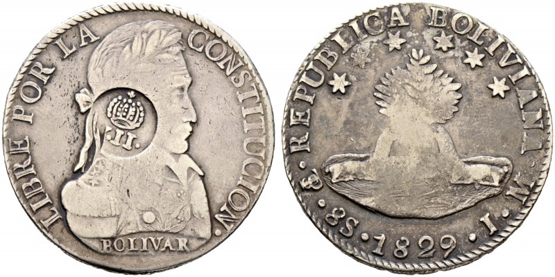 Ausländische Münzen und Medaillen. Bolivien. Republik 
8 Soles 1829 -Potosi- (J...