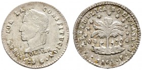 Ausländische Münzen und Medaillen. Bolivien. Republik 
1/2 Sol 1863 -Potosi (FG)-. KM 133.2.
fast prägefrisch