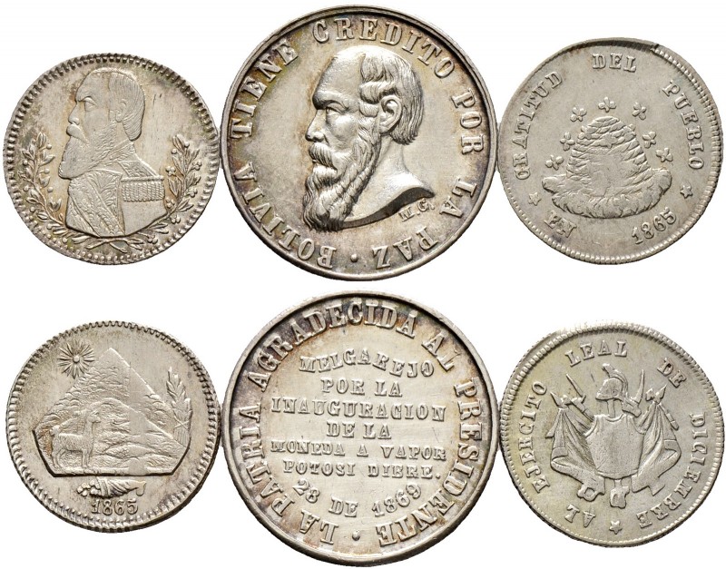 Ausländische Münzen und Medaillen. Bolivien. Republik 
Lot (3 Stücke): Kleine S...