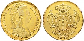 Ausländische Münzen und Medaillen. Brasilien. Maria I. 1786-1805 
6.400 Reis 1795 -Rio de Janeiro-. KM 226.1, Fr. 87. 14,35 g
attraktives Exemplar, ...