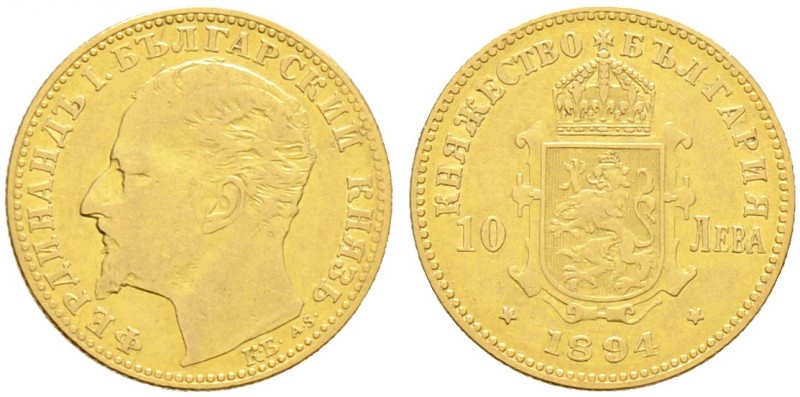 Ausländische Münzen und Medaillen. Bulgarien. Alexander I. 1879-1886 
10 Leva 1...