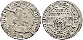Ausländische Münzen und Medaillen. Dänemark. Christian IV. 1588-1648 
8 Skilling 1607 -Kopenhagen-. Hede 93A.
minimale Kratzer, Revers leicht dezent...